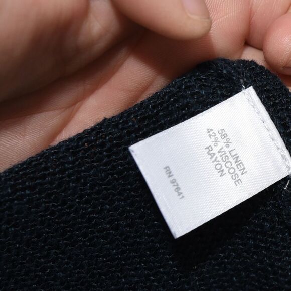 J. Jill Open Front Cotton Linen Long Line Cardigan Sweater Navy Blue Size XS - Picture 6 of 10